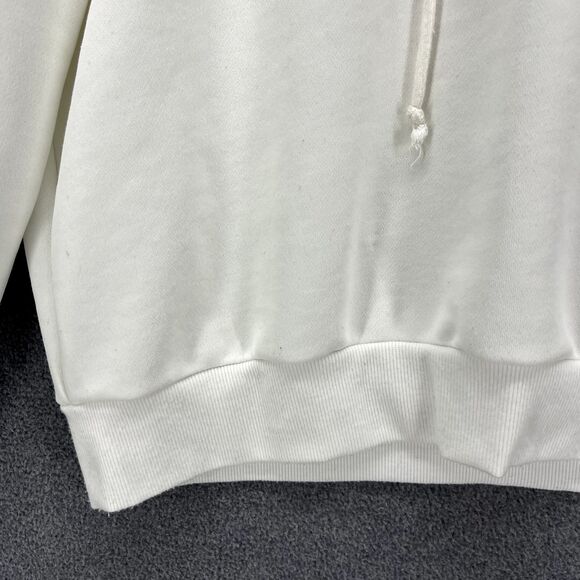 SHEIN Hoodie Womens XS White EZwear Blue Letter Graphic Drawstring Sweatshirt - Picture 6 of 16